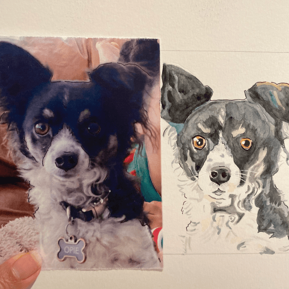 Watercolor dog example